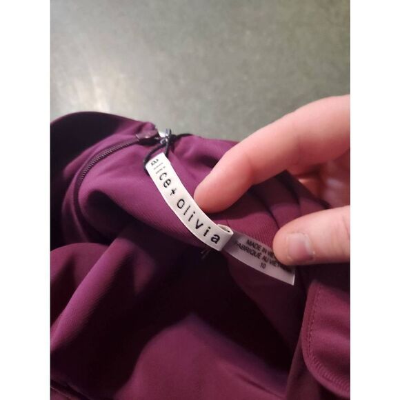 NWT Alice + Olivia Palmira tie dress in boysnberry - size 10 - Picture 3 of 5